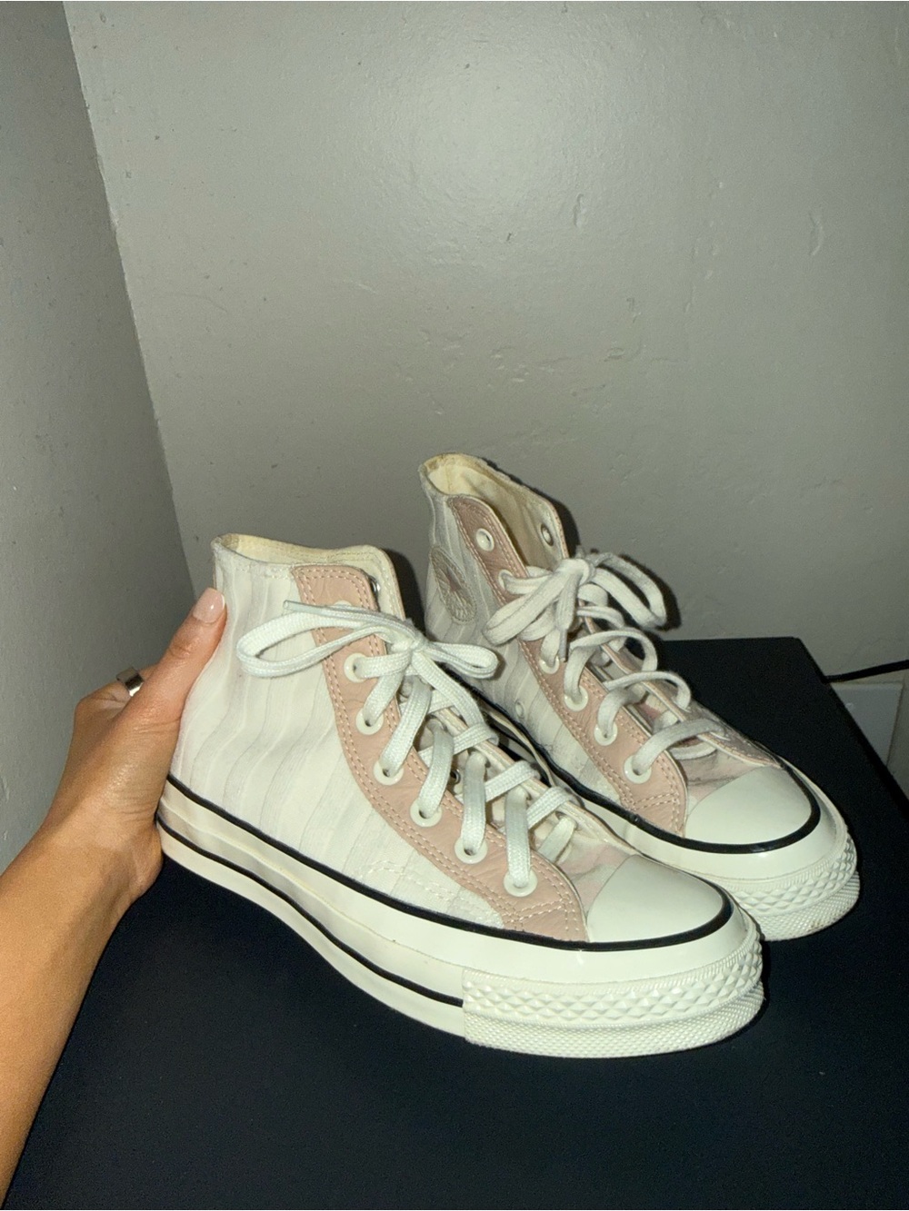 High-Top Converse Pink and White